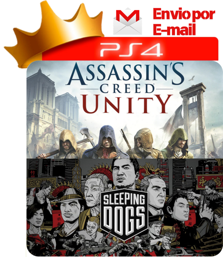 Capa Assassin’s Creed Unity + Sleeping Dogs para PS4 - O Rei dos Games