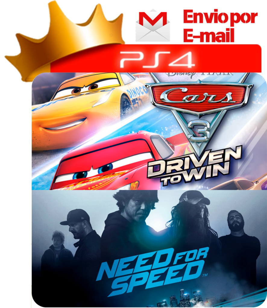 Capa Carros 3 + Need for Speed para PS4 - O Rei dos Games