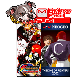 Capa do combo The King of Fighters Collection: The Orochi Saga + The King of Fighters 2002 para PS4 com identidade visual da loja O Rei dos Games