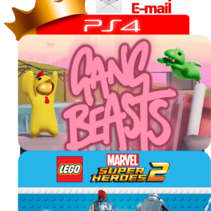 Capa Gang Beasts + LEGO Marvel Super Heroes 2 para PS4 - O Rei dos Games