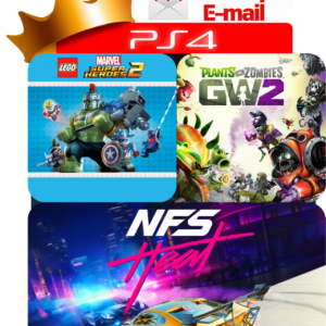 Capa LEGO Marvel Super Heroes 2 + Plants vs. Zombies Garden Warfare 2 + Need for Speed Heat para PS4 - O Rei dos Games