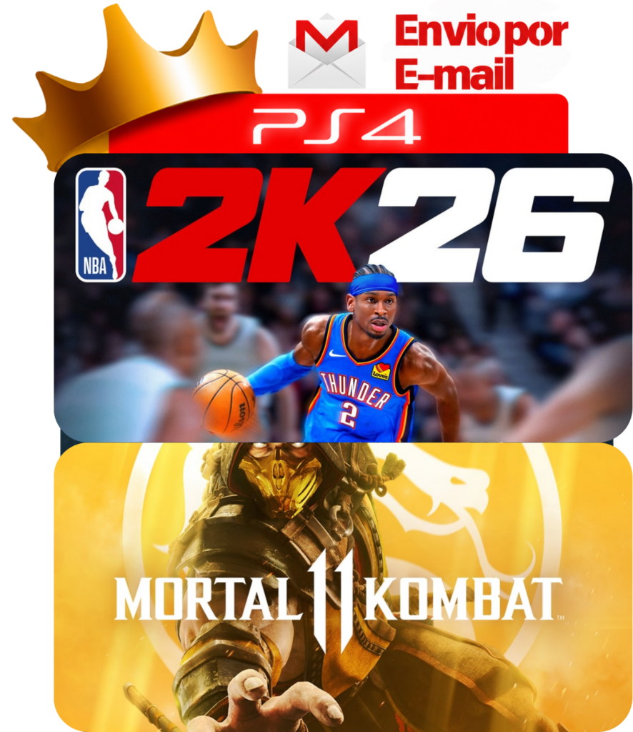 Capa NBA 2K26 + Mortal Kombat 11 para PS4 - O Rei dos Games