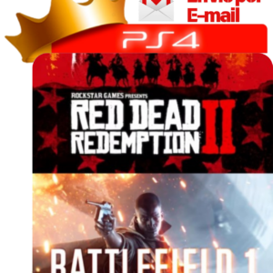 Capa Red Dead Redemption 2 + Battlefield 1 para PS4 - O Rei dos Games