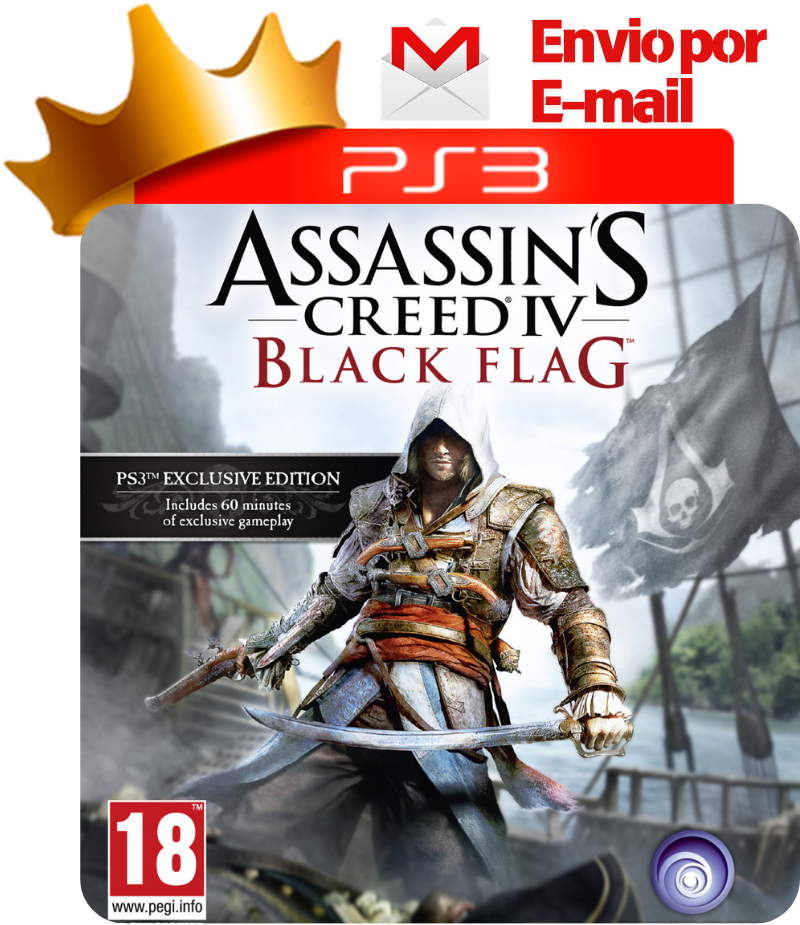 Capa de Assassin's Creed IV: Black Flag para PS3 — O Rei dos Games