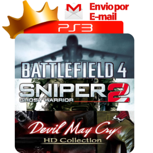 Capa de Battlefield 4, Sniper Ghost Warrior 2 e Devil May Cry HD Collection para PS3 — O Rei dos Games