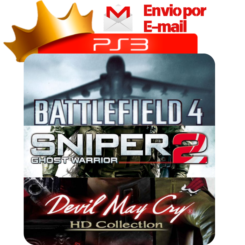 Capa de Battlefield 4, Sniper Ghost Warrior 2 e Devil May Cry HD Collection para PS3 — O Rei dos Games