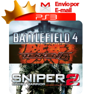Capa de Battlefield 4, Street Fighter X Tekken e Sniper Ghost Warrior 2 para PS3 — O Rei dos Games