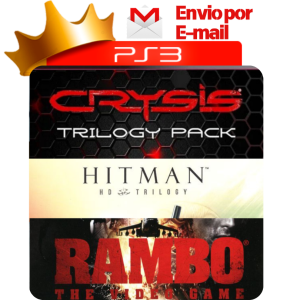 Capa de Crysis Trilogia, Hitman Trilogia e Rambo para PS3 — O Rei dos Games