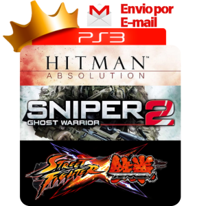 Capa de Hitman Absolution, Sniper Ghost Warrior 2 e Street Fighter X Tekken para PS3 — O Rei dos Games