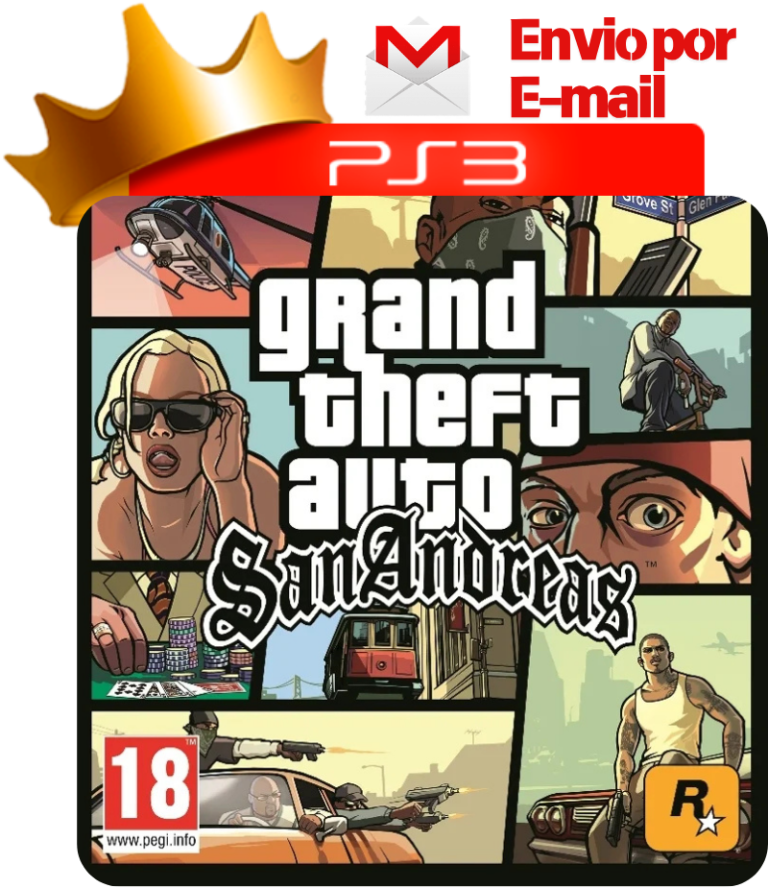 Capa de Grand Theft Auto: San Andreas para PS3 — O Rei dos Games