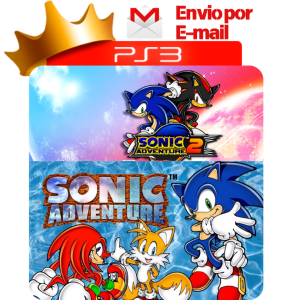 Capa de Sonic Adventure e Sonic Adventure 2 para PS3 — O Rei dos Games