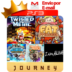Capa de Twisted Metal, Fat Princess, Journey, PlayStation All-Stars, LittleBigPlanet 3 e I Am Alive para PS3 — O Rei dos Games