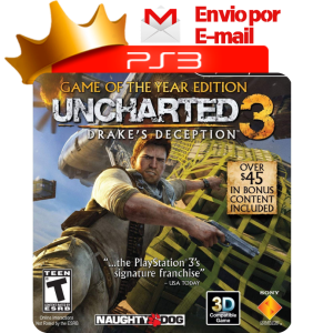 Capa de Uncharted 3: Drake’s Deception para PS3 — O Rei dos Games