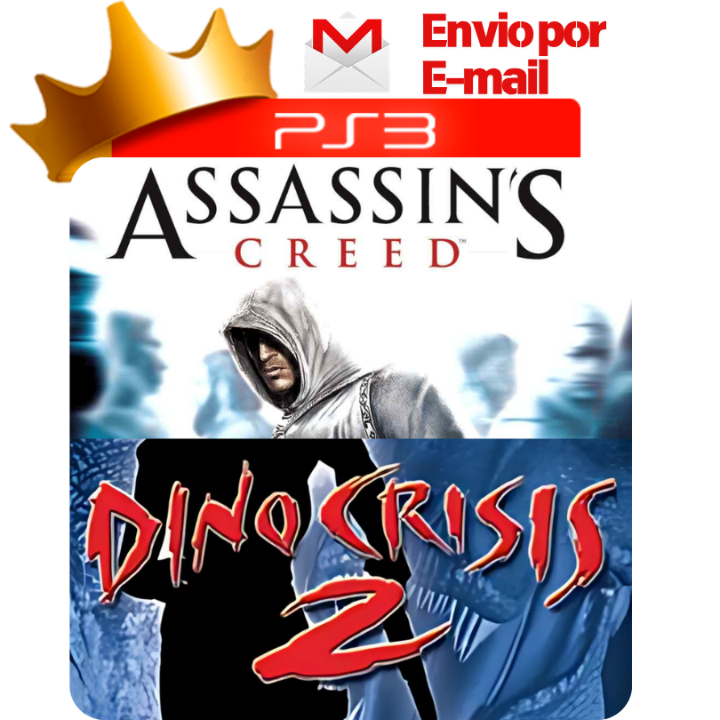 Capa de Assassin's Creed e Dino Crisis 2 para PS3 — O Rei dos Games