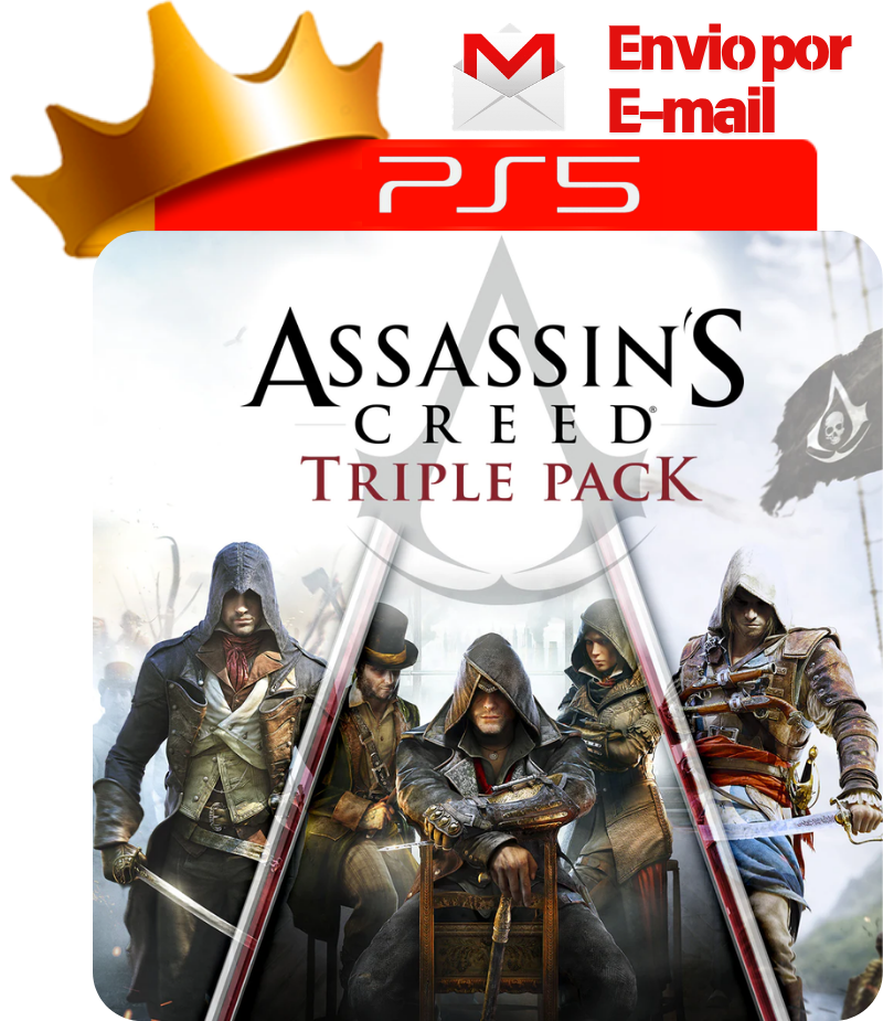 Capa Assassin’s Creed 4 Black Flag + Unity + Syndicate para PS5 - O Rei dos Games