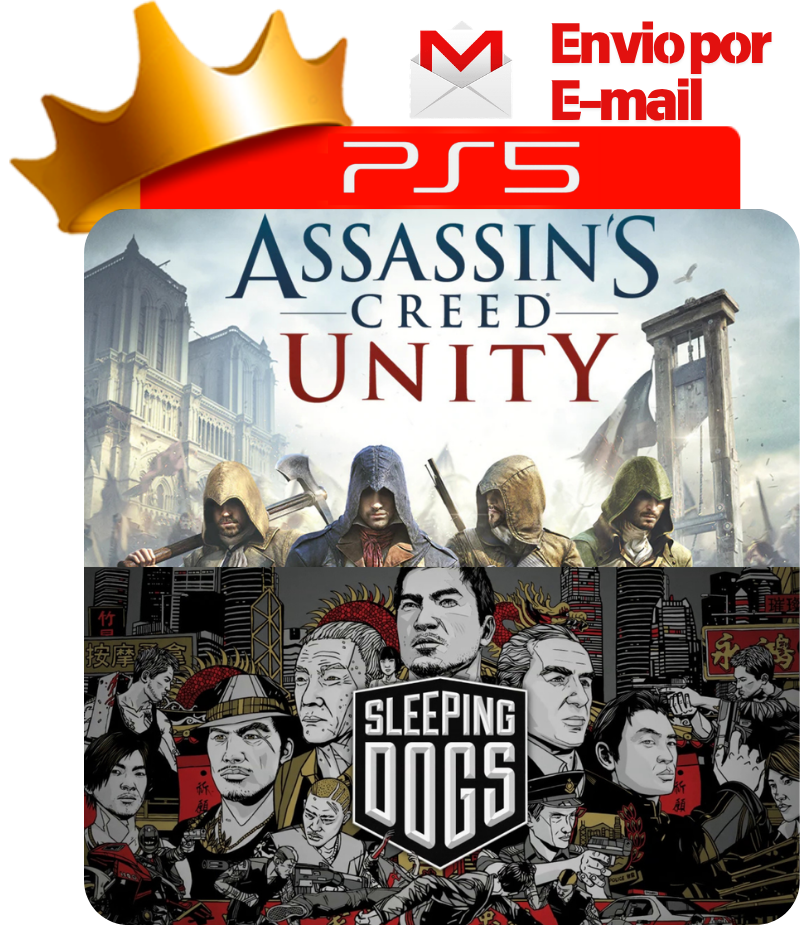 Capa Assassin’s Creed Unity + Sleeping Dogs Definitive Edition para PS5 - O Rei dos Games