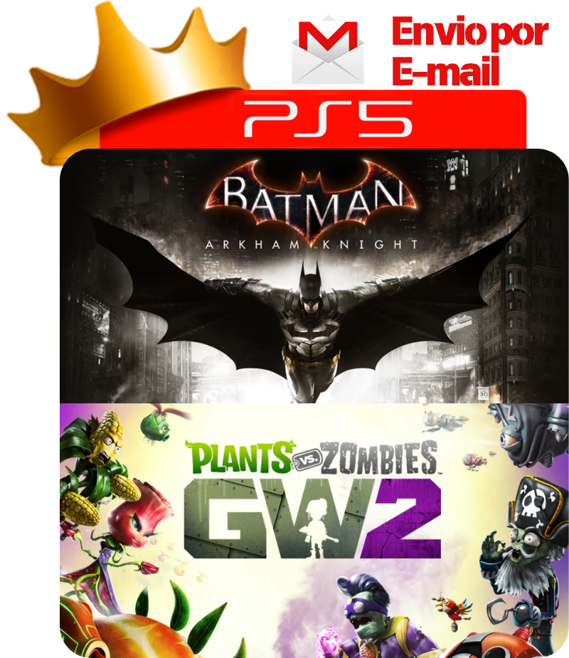 Capa Batman: Arkham Knight + Plants vs. Zombies: Garden Warfare 2 para PS5 - O Rei dos Games