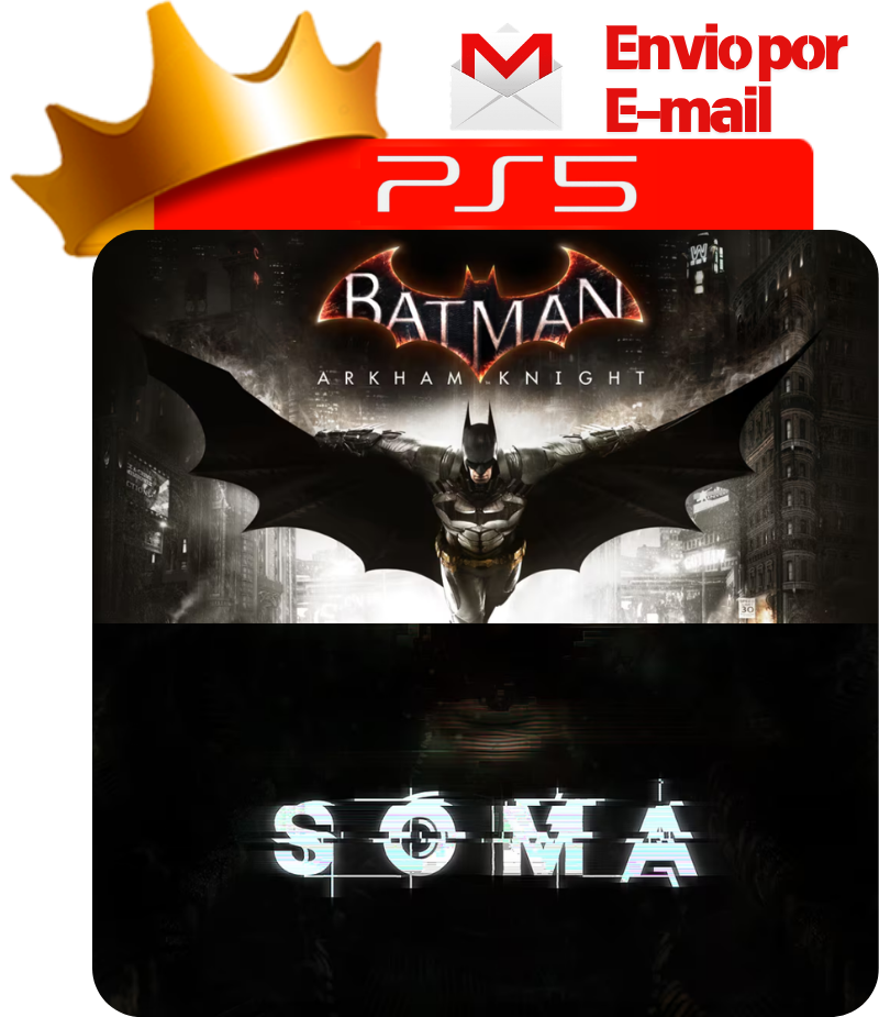 Capa Batman: Arkham Knight + SOMA para PS5 - O Rei dos Games