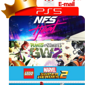 Capa LEGO Marvel Super Heroes 2 + Plants vs. Zombies: Garden Warfare 2 + Need for Speed Heat para PS5 - O Rei dos Games