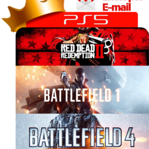 Capa Red Dead Redemption 2 + Battlefield 1 + Battlefield 4 Premium Edition para PS5 - O Rei dos Games