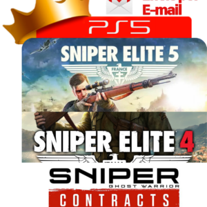 Capa Sniper Elite 5 + Sniper Elite 4 + Sniper Ghost Warrior Contracts para PS5 - O Rei dos Games