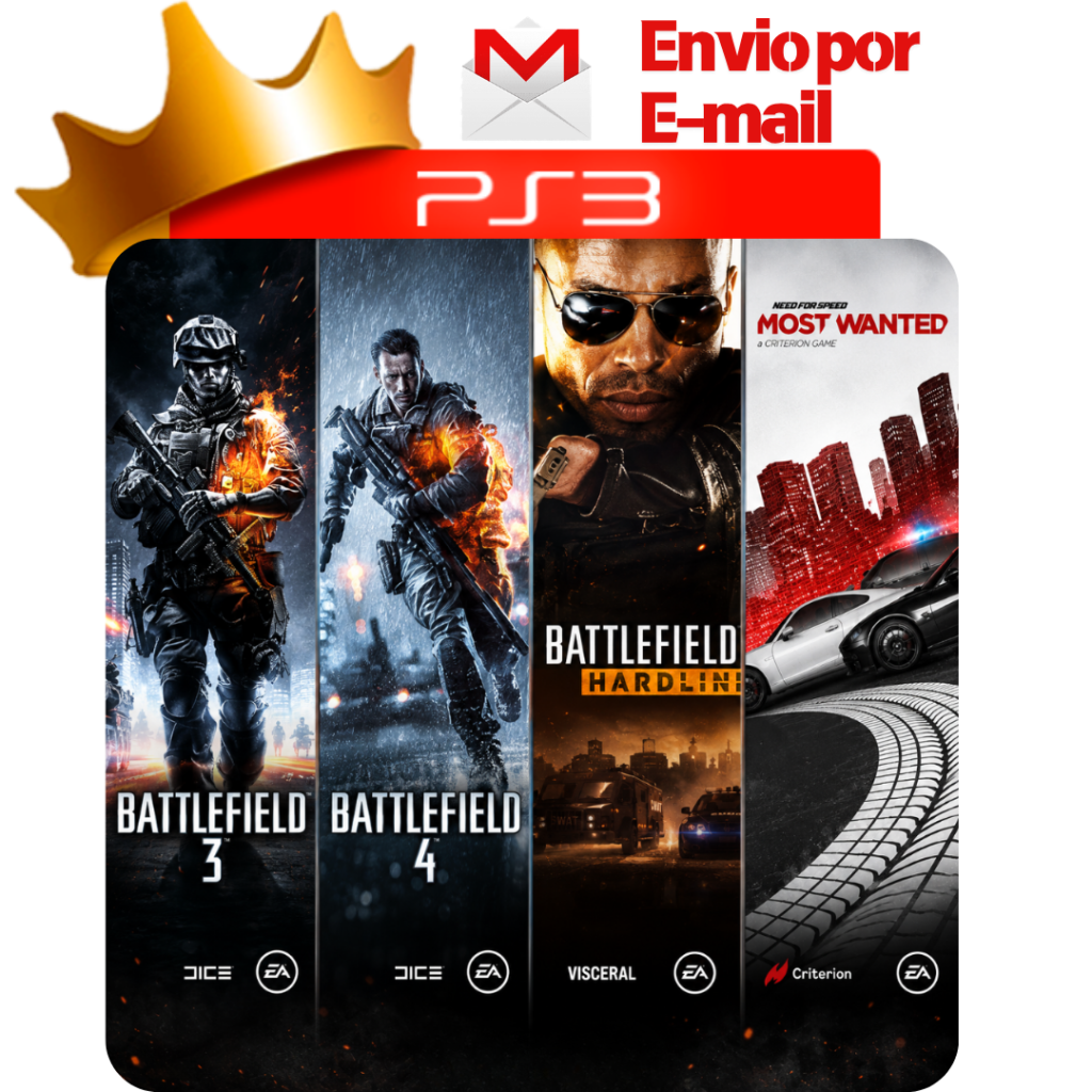 Battlefield 3, Battlefield 4, Hardline e NFS Most Wanted para PS3 - O Rei dos Games