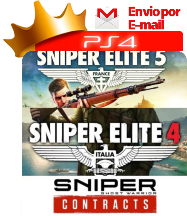Sniper Elite 5 + Sniper Elite 4 + Sniper Ghost Warrior Contracts para PS4 - O Rei dos Games