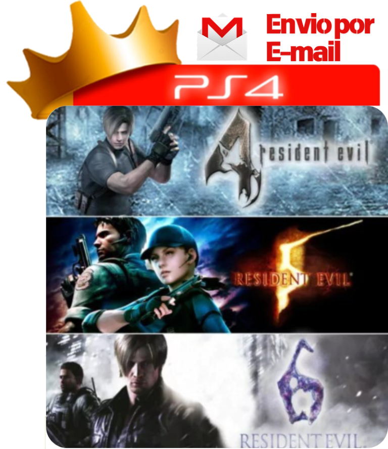 Resident Evil 4 + 5 + 6 para PS4 - O Rei dos Games