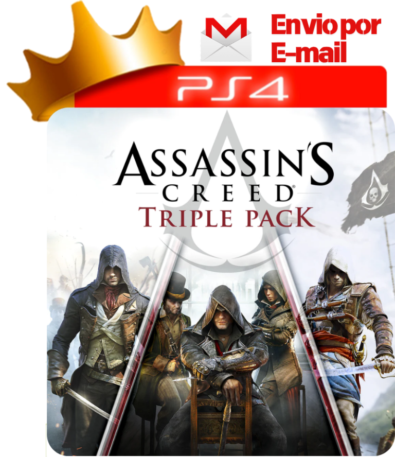 Assassins Creed Black Flag + Unity + Syndicate para PS4 - O Rei dos Games