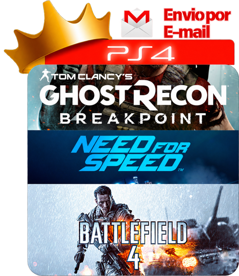 Ghost Recon Breakpoint + Battlefield 4 + Need for Speed para PS4 - O Rei dos Games