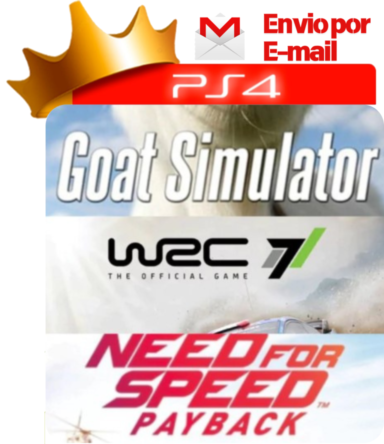 Goat Simulator + WRC 7 + Need for Speed Payback para PS4 - O Rei dos Games