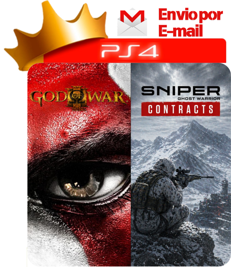 God of War 3 Remastered + Sniper Ghost Warrior Contracts para PS4 - O Rei dos Games