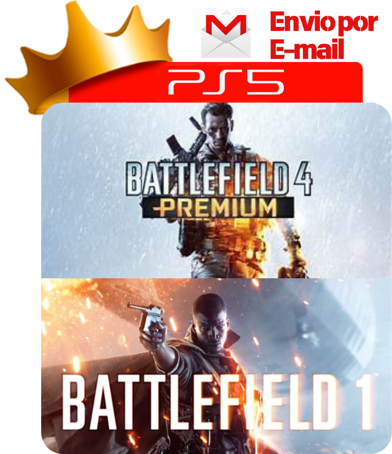 Battlefield 4 Premium + Battlefield 1 para PS5 - O Rei dos Games