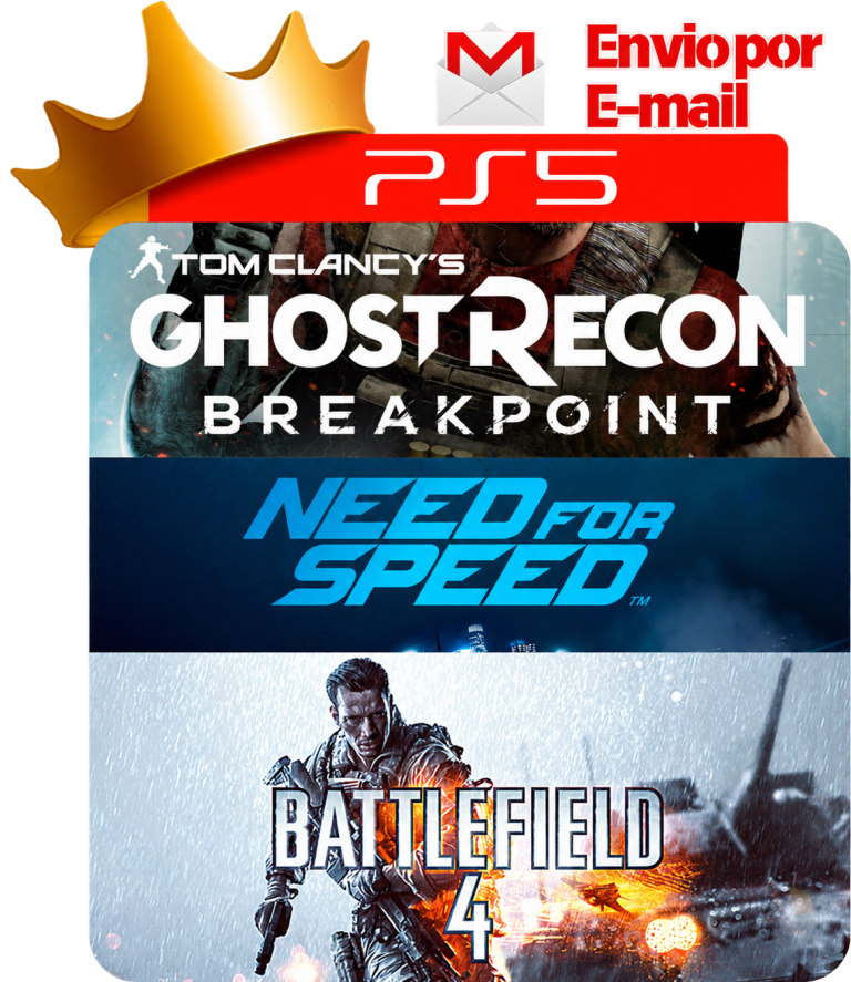 Ghost Recon Breakpoint + Battlefield 4 + Need for Speed para PS5 - O Rei dos Games