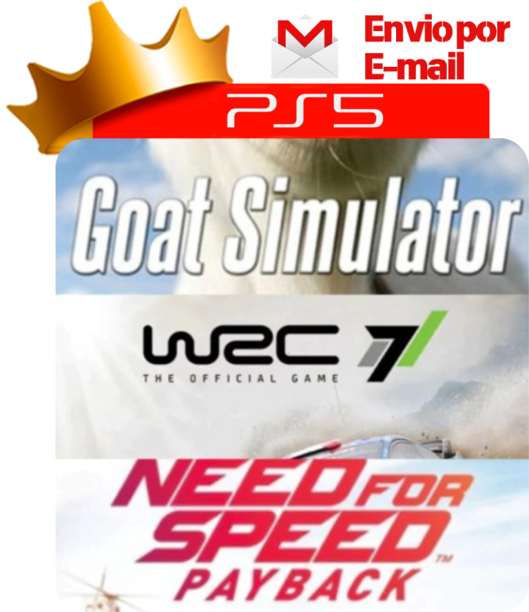 Goat Simulator + WRC 7 + Need for Speed Payback para PS5 - O Rei dos Games