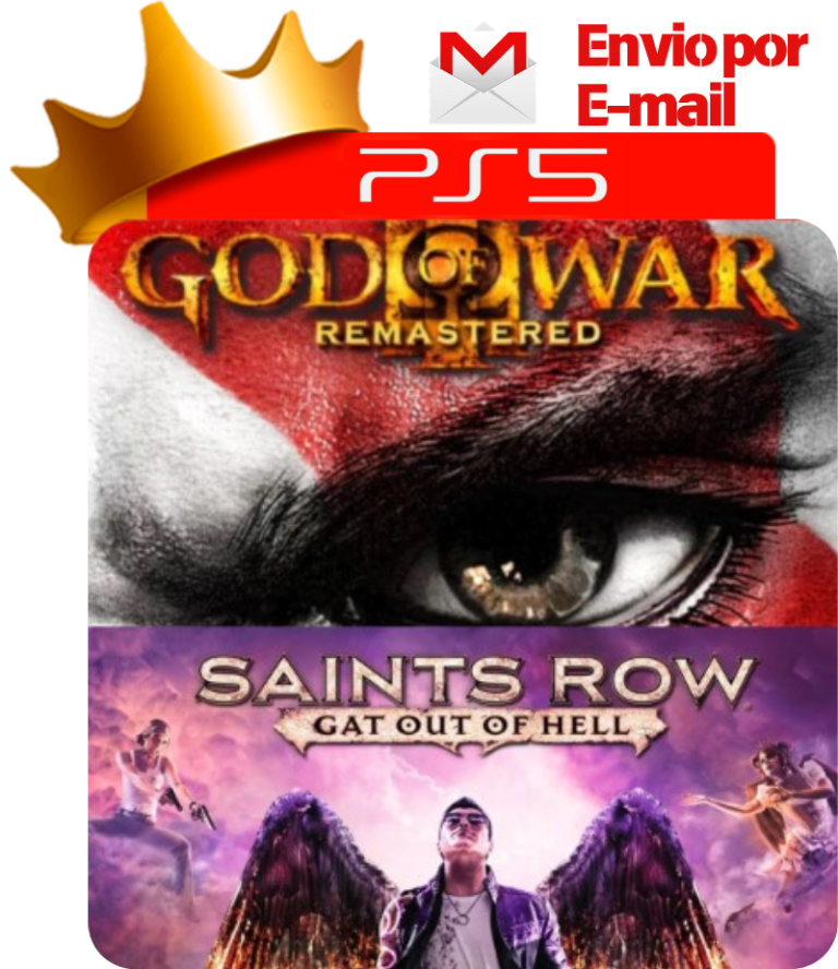 God of War 3 Remastered + Saints Row Gat Out of Hell para PS5 - O Rei dos Games