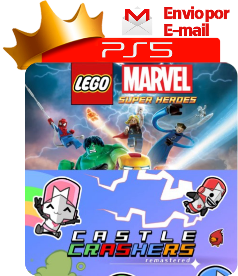 LEGO Marvel Super Heroes + Castle Crashers Remastered para PS5 - O Rei dos Games