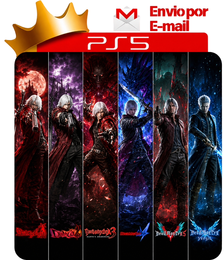 Devil May Cry HD Collection + Devil May Cry 4 Special Edition + Devil May Cry 5 + Vergil para PS5 - O Rei dos Games