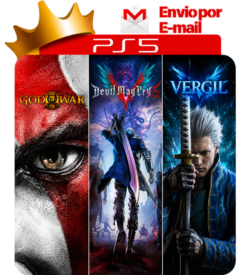 God of War 3 Remastered + Devil May Cry 5 + Vergil para PS5 - O Rei dos Games