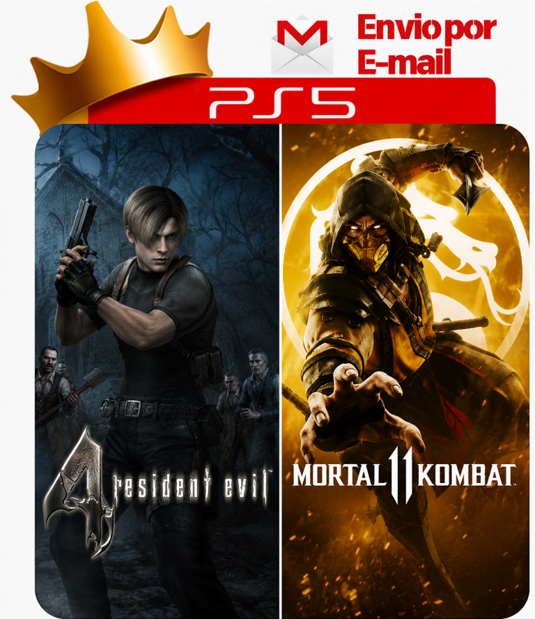 Resident Evil 4 + Mortal Kombat 11 para PS5 - O Rei dos Games