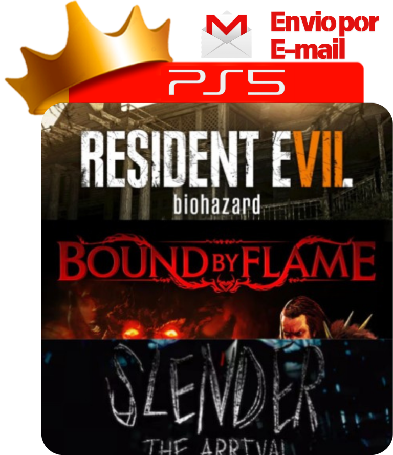 Resident Evil 7 biohazard + Bound by Flame + Slender The Arrival para PS5 - O Rei dos Games