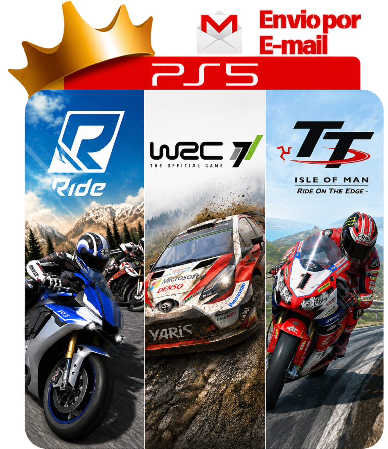 Ride + WRC 7 + TT Isle of Man Ride on the Edge para PS5 - O Rei dos Games