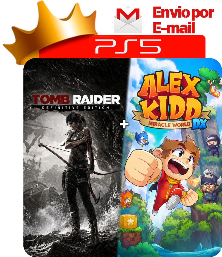 Tomb Raider Definitive Edition + Alex Kidd Miracle World DX para PS5 - O Rei dos Games