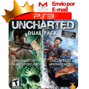 Capa de Combo Uncharted: Drake’s Fortune + Uncharted 2: Among Thieves para PS3 — O Rei dos Games
